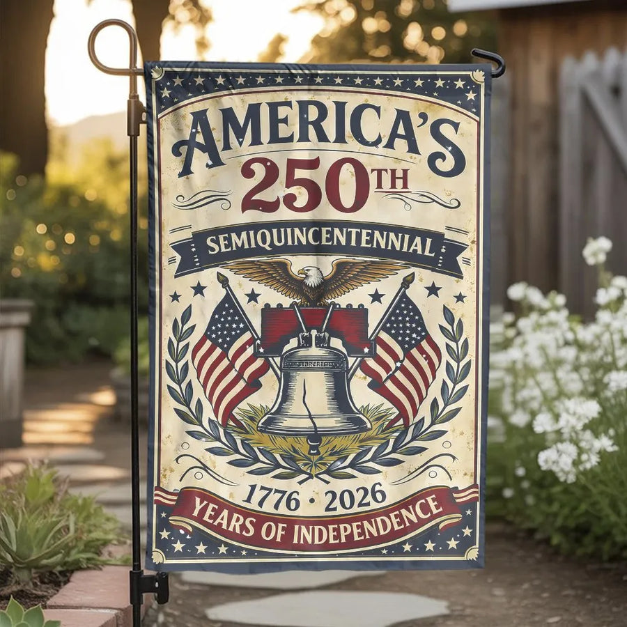 America 250th Anniversary Garden Flag | Vintage Semiquincentennial 1776-2026 Design | Weather-Resistant Polyester | Collector's Patriotic Yard Decor