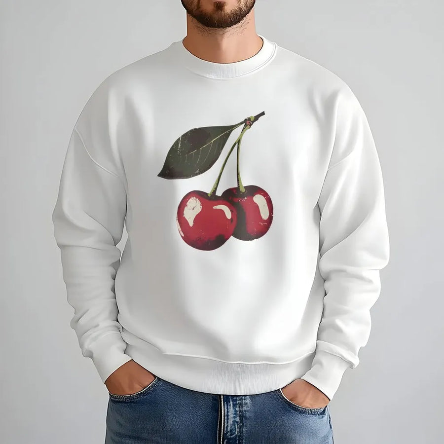 Vintage Cherry Sweatshirt | Retro Summer Fruit Graphic Tee | Soft Cotton Comfort Colors Shirt | Cute Foodie Aesthetic Gift for Women