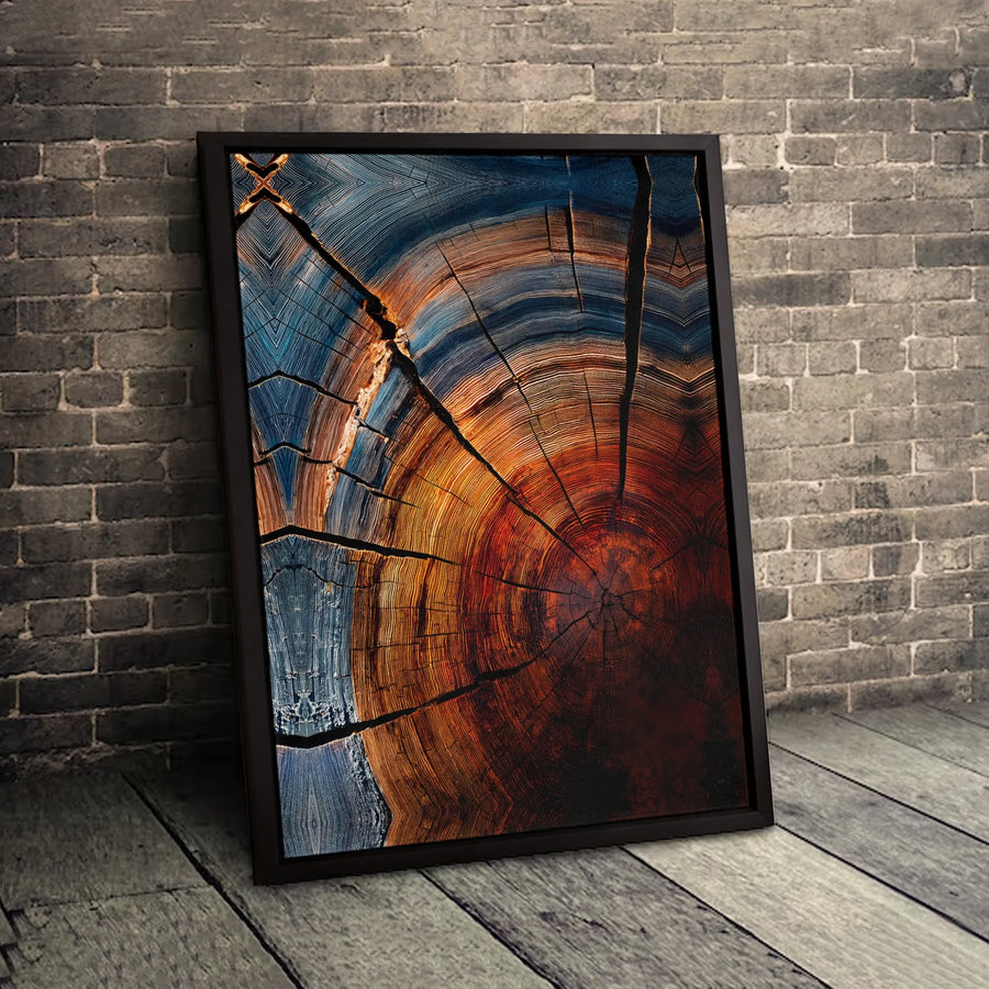 Abstract Tree Ring Wall Art | Wood Grain Texture Print | Premium 1.25" Gallery Canvas | Modern Home & Office Decor