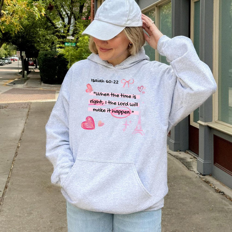Isaiah 60:22 Christian Hoodie | Aesthetic Faith Scripture Quote | Soft Cotton-Poly Blend | Religious Gift for Women