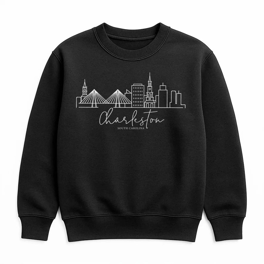 Charleston South Carolina Sweatshirt | Minimalist City Skyline Line Art | Premium Cotton Blend | Gift for Travelers and SC Locals