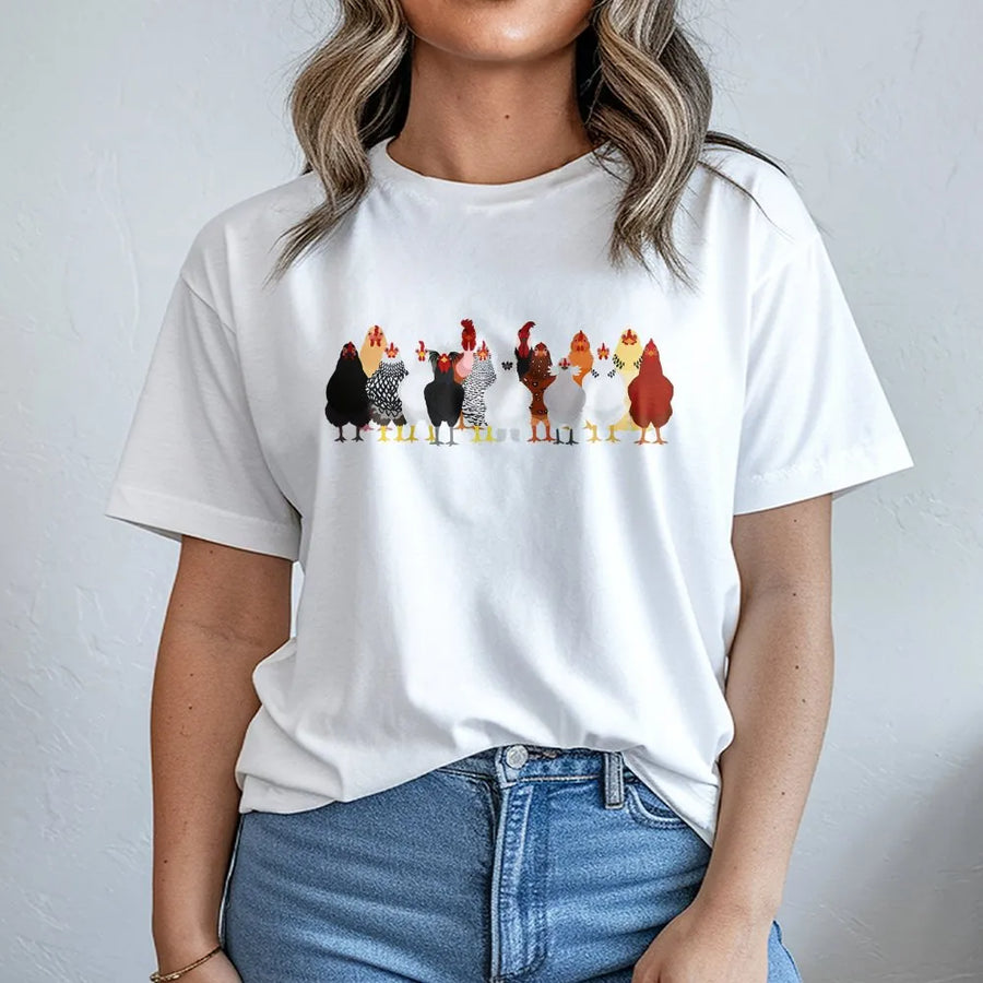 Chicken Lover T-Shirt | Funny Farm Life Graphic Illustration | Premium Soft Cotton | Unique Gift for Farmers and Poultry Enthusiasts