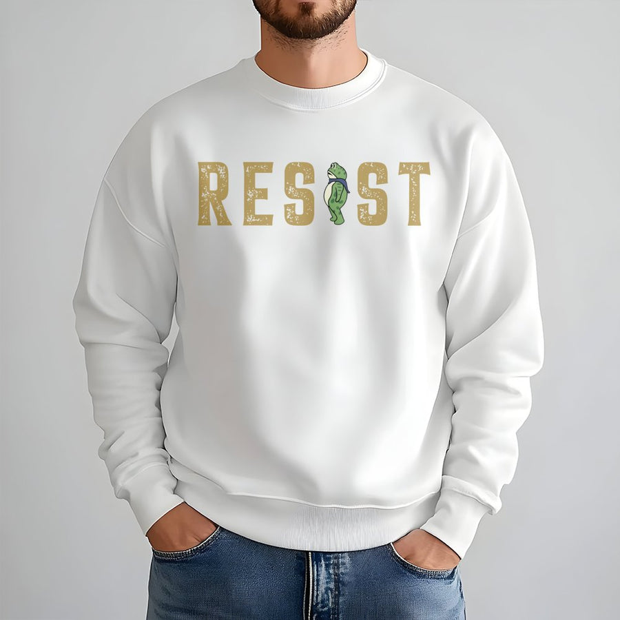 Resist Frog Sweatshirt | Portland Oregon Graphic Crewneck | Premium Cotton Blend | Funny Toad Gift for Nature Lovers and Activists