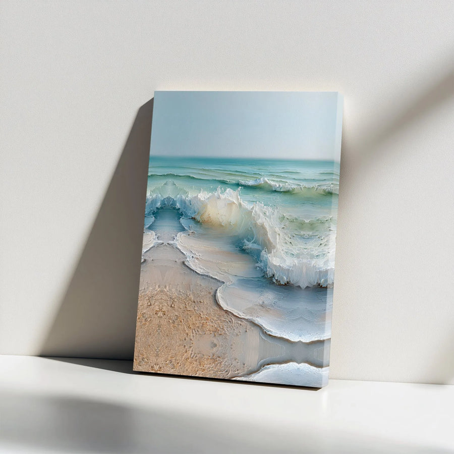 Coastal Ocean Wave Wall Art | Textured Seascape Canvas Print | Premium Gallery Wrap Decor | Ready to Hang Beach Home Interior Gift