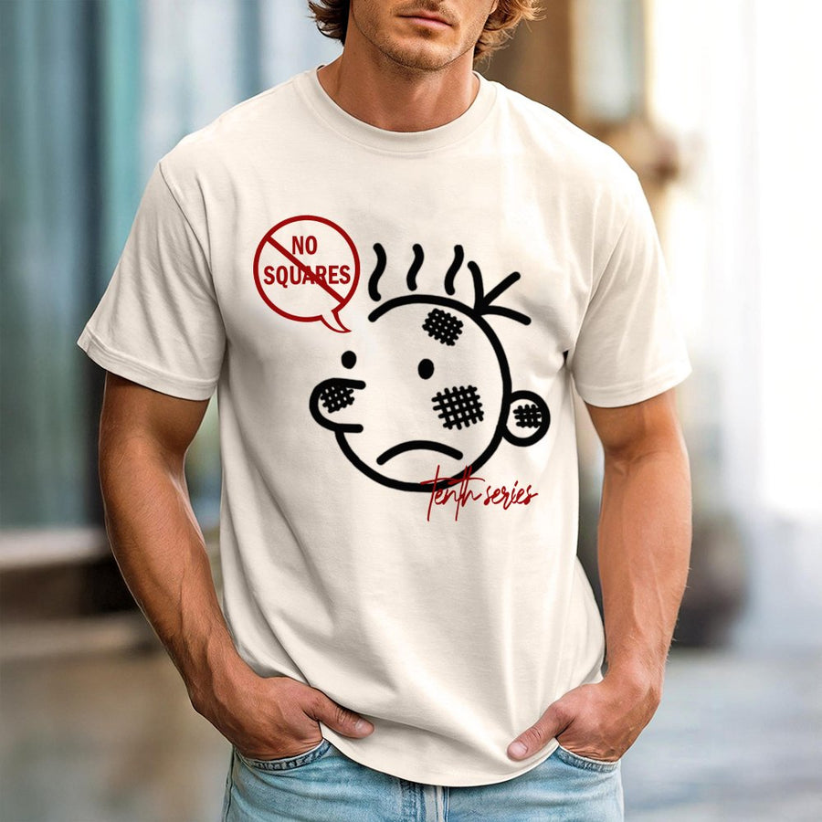 No Squares Graphic T-Shirt | Retro Cartoon Sketch Illustration | 100% Premium Cotton Tee | Funny Gift for Artist or Creative Soul