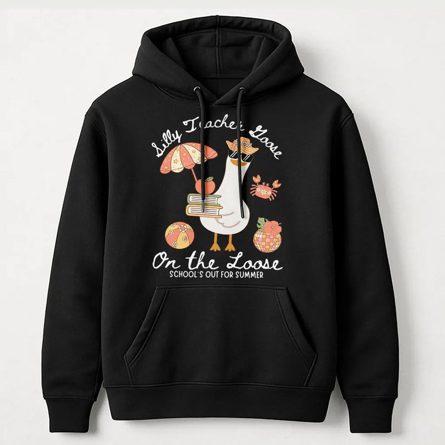 Funny Teacher Summer Shirt | Silly Goose On The Loose Graphic Tee | Premium Cotton | Last Day of School Teacher Gift
