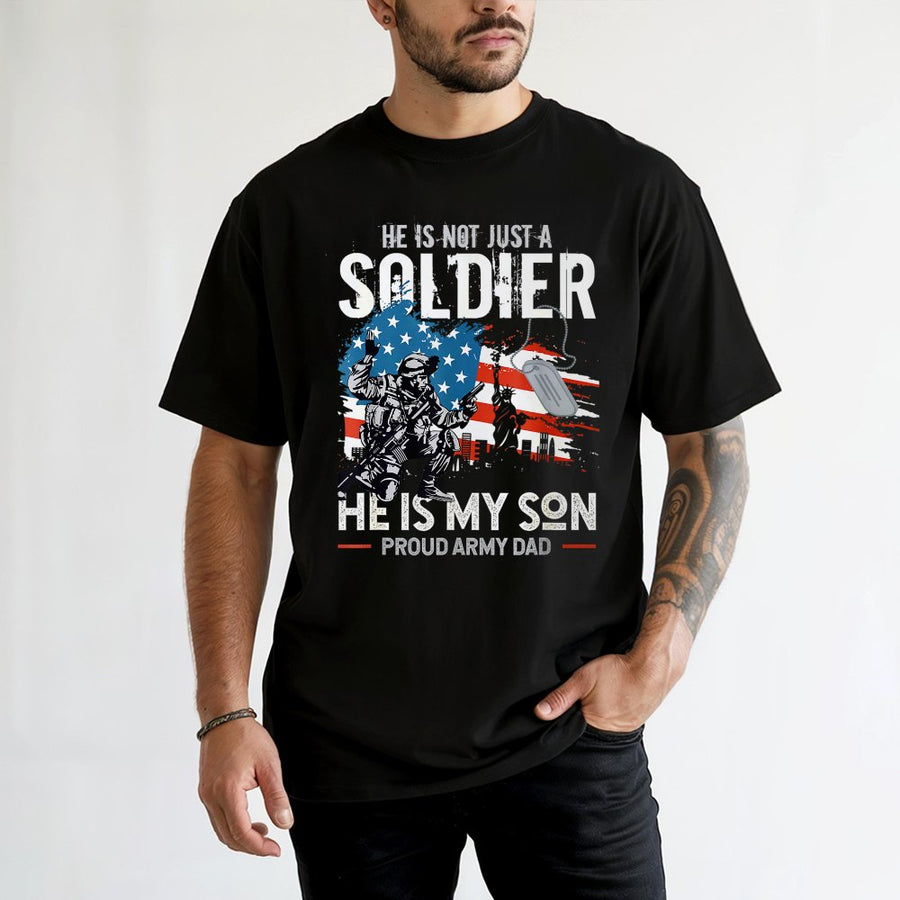Proud Army Dad T-Shirt | Patriotic Military Family Support Design | 100% Cotton Premium Tee | Thoughtful Gift for Military Fathers