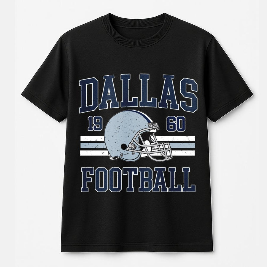 Dallas Football T-Shirt | Retro 1960 Helmet Graphic | Premium Soft Cotton | Game Day Gift for Football Fans