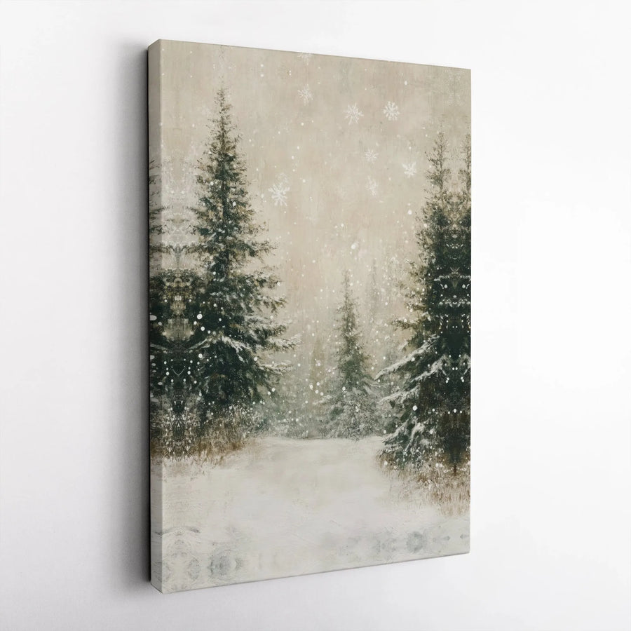 Winter Pine Forest Canvas Print | Snowy Landscape Wall Art | Gallery Quality 1.25" Profile | Holiday Home Decor Gift