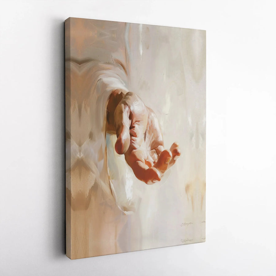 Jesus Hand Wall Art Canvas | Come Unto Me Outstretched Hand Print | Premium 1.25 Inch Gallery Wrap | Religious Christian Home Decor Gift