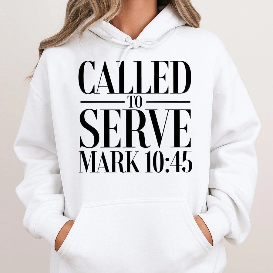 Called To Serve Hoodie | Mark 10:45 Bible Verse Scripture | Premium Cotton-Blend Religious Apparel | Christian Faith Gift for Men and Women