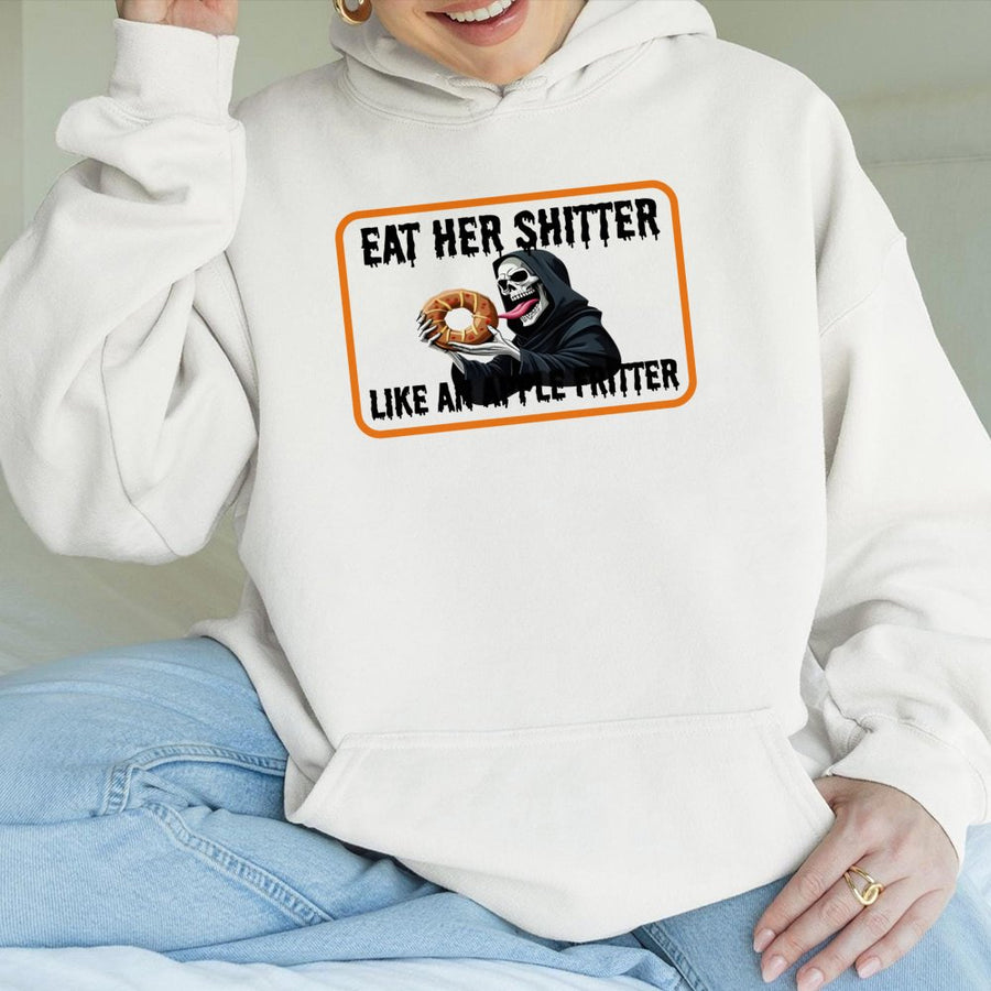 Funny Grim Reaper Hoodie | Offensive Slogan Graphic Sweatshirt | Cotton-Polyester Blend | Edgy Humor Gift for Adults