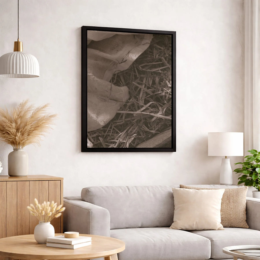 Farmhouse Hay Canvas Print | Rustic Sepia Texture Wall Art | 1.25-Inch Gallery Wrap | Vintage Country Home Decor Gift