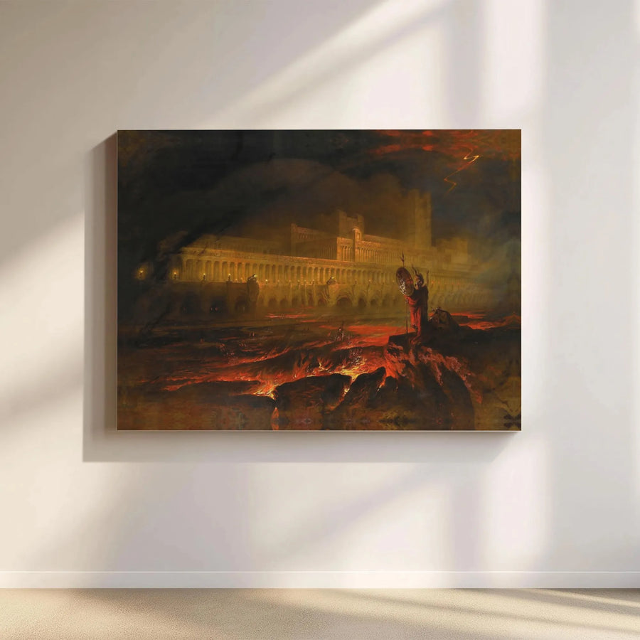 The Pandemonium by John Martin Canvas Print | Epic Romanticism Wall Art | Premium 1.25" Gallery Wrap | Dark Academia Home Decor Gift