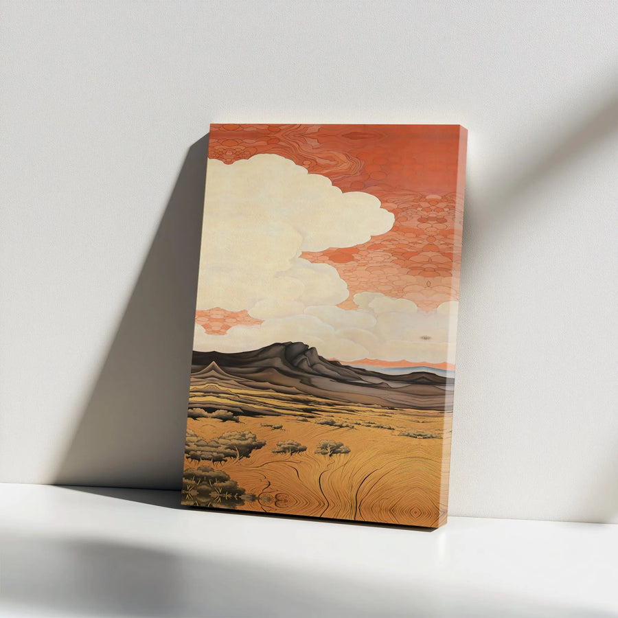 Desert Landscape Canvas Wall Art | Surreal Mountain Scenery Print | Premium Gallery Wrapped Decor | Southwestern Minimalist Home Gift