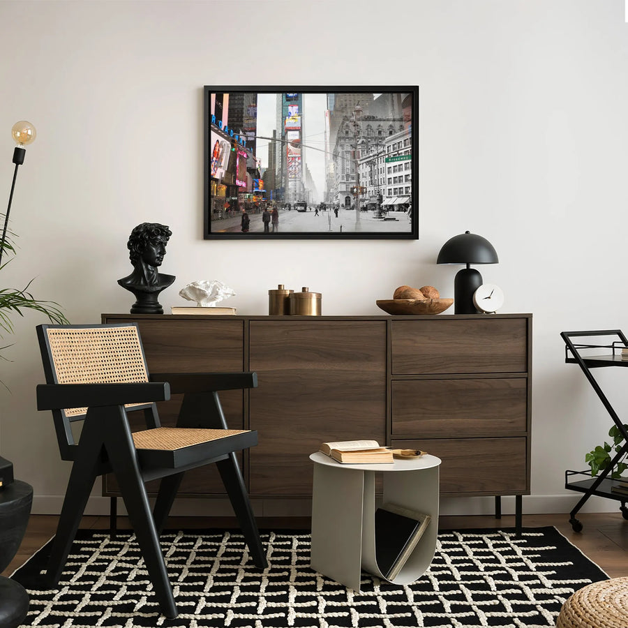 New York City Times Square Wall Art | Past and Present Urban Photography | Premium 1.25 inch Gallery Canvas | NYC Home & Office Decor Gift