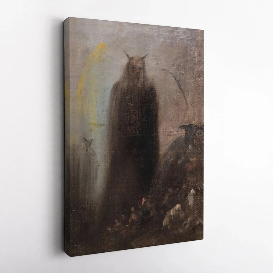 Gothic Demon Wall Art | Dark Surrealist Horror Canvas Print | Gallery Quality 1.25" Framed Decor | Spooky Home Interior Gift
