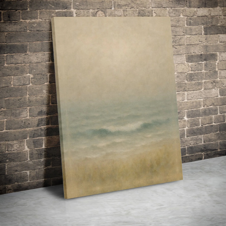 Abstract Seascape Canvas Wall Art | Muted Coastal Painting | Premium Gallery Wrap Canvas | Modern Coastal Home Decor Gift