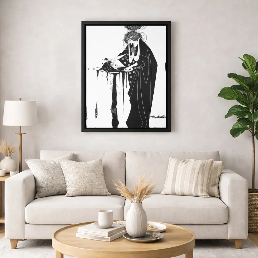 Aubrey Beardsley Salome Art Canvas Print | The Climax Illustration | Premium 1.25-Inch Thick Gallery Wrap | Gothic Home Decor Gift for Art Lovers