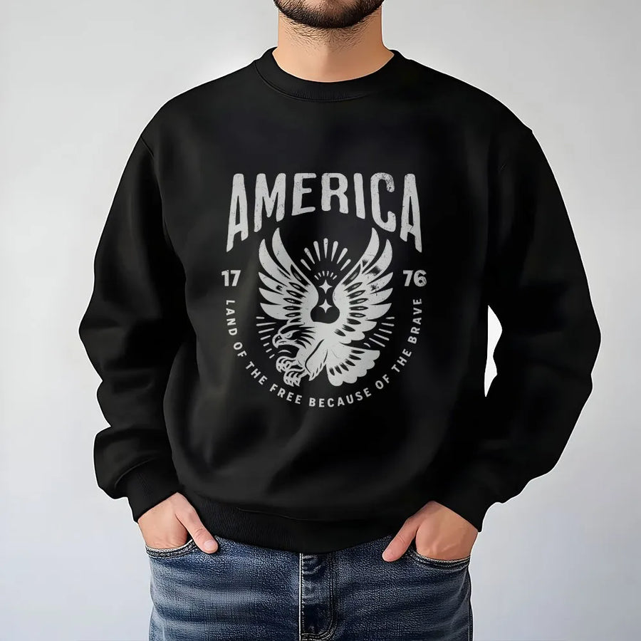Patriotic 1776 Eagle Sweatshirt | Vintage America Graphic Sweatshirt | Soft Cotton Poly Blend | 4th of July Gift for Men and Women