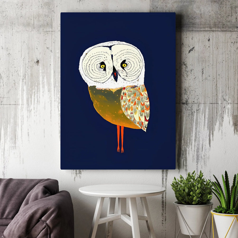 Modern Owl Wall Art | Stylized Bird Canvas Print | Premium Fade-Resistant Decor | Gift for Bird Lovers and Wildlife Enthusiasts