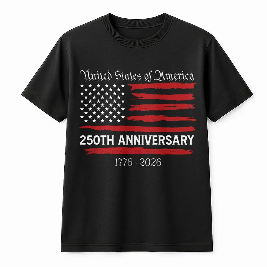 America 250th Anniversary T-Shirt | 1776-2026 Distressed US Flag Graphic | Premium Cotton Blend Sweatshirt | Collector's Patriotic Gift for Men and Women