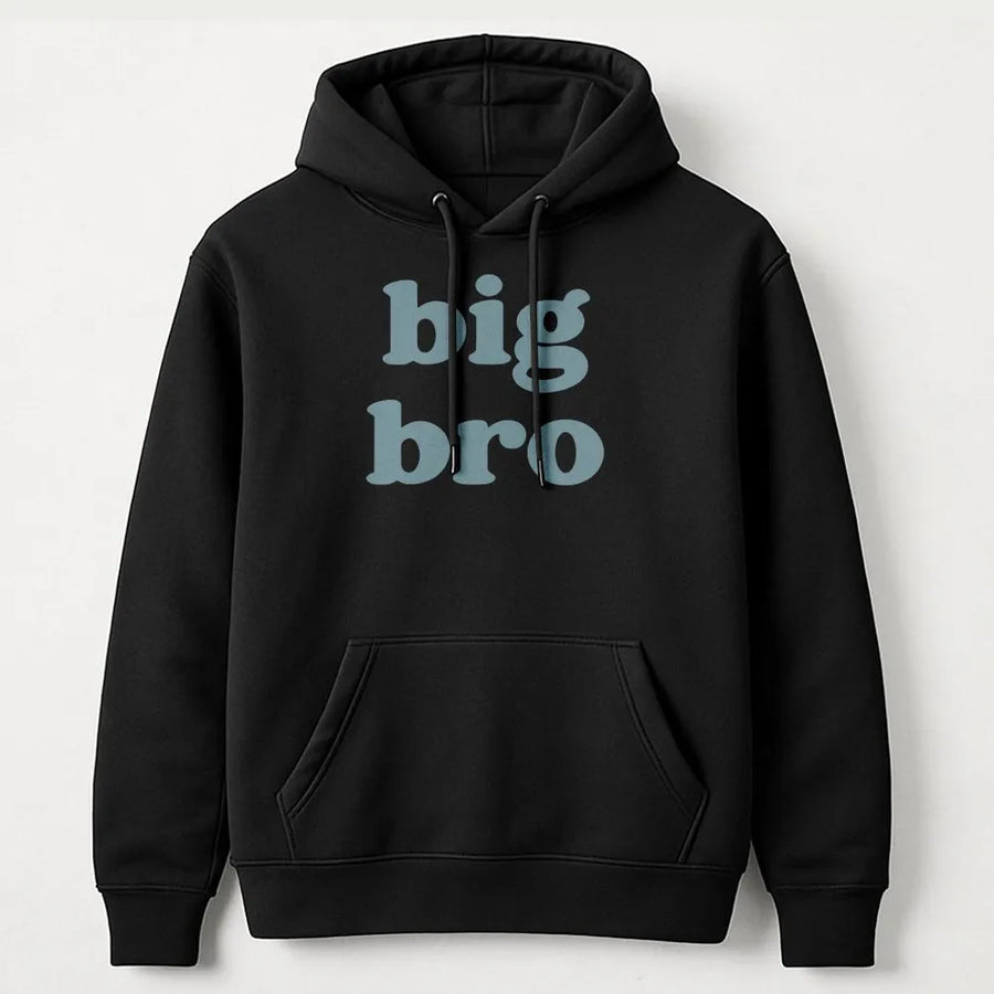 Promoted to Big Bro Hoodie | Vintage Retro Font Design | Premium Soft Cotton Tee | Funny Pregnancy Announcement Gift for Brother, Family Matching