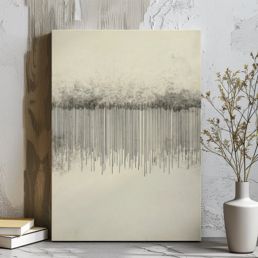 Abstract Minimalist Wall Art | Vertical Dripping Lines Canvas Print | Premium Gallery Wrap Decor | Modern Office & Home Interior Gift