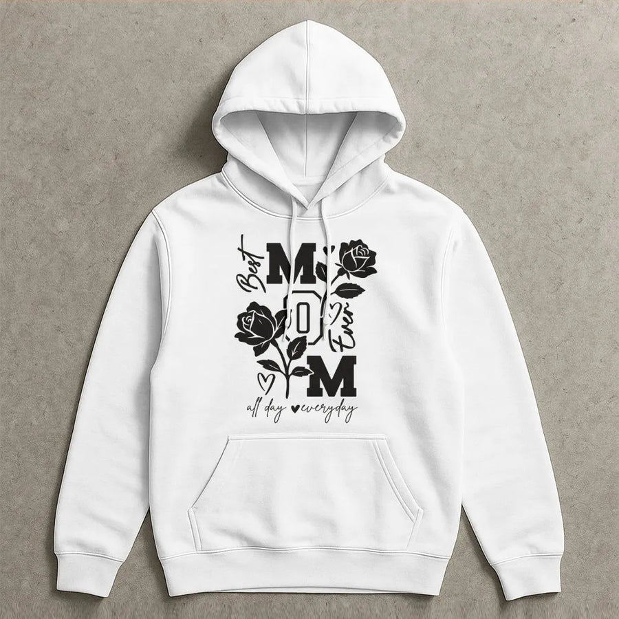 Best Mom Ever Hoodie | Cool Mom Club Floral Rose Graphic | Premium Soft Crewneck | Unique Mother's Day Gift for Mom