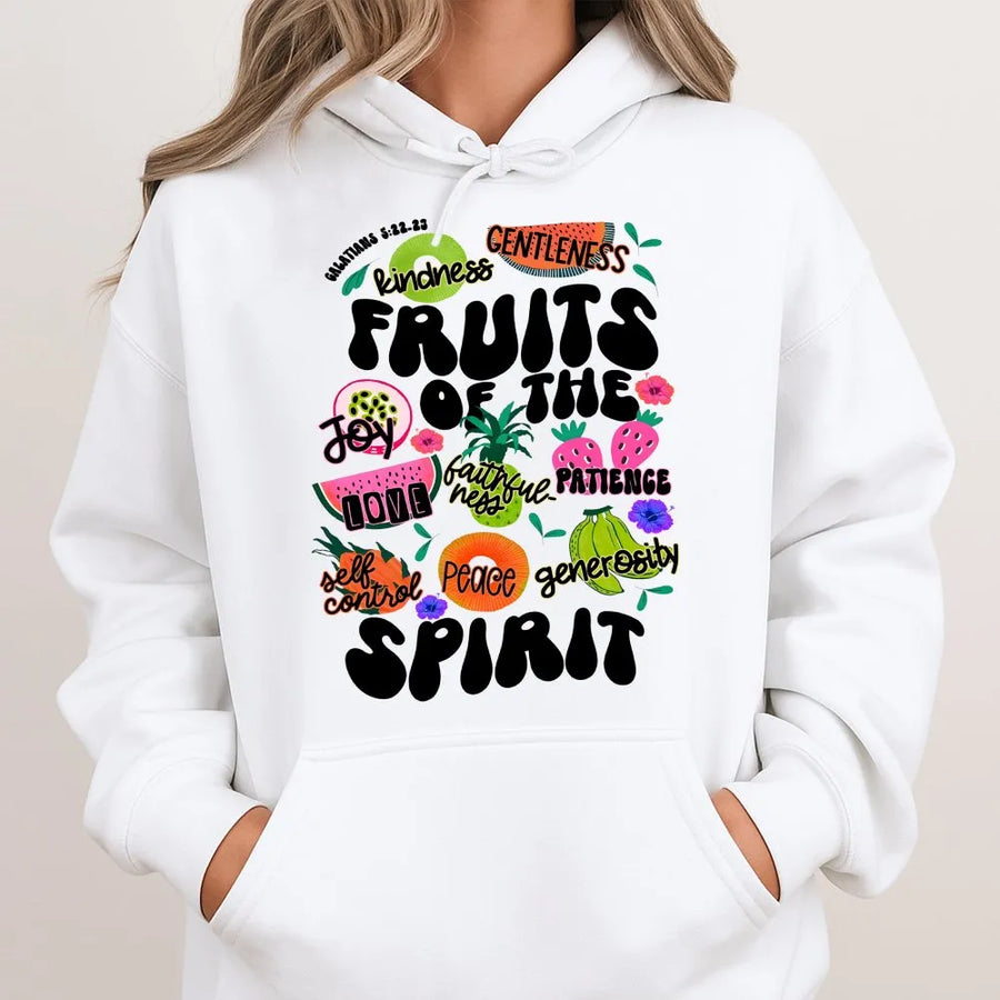 Fruit Of The Spirit Hoodie | Retro Christian Bible Verse Graphic | Premium Cotton Blend | Faith-Based Gift For Believers