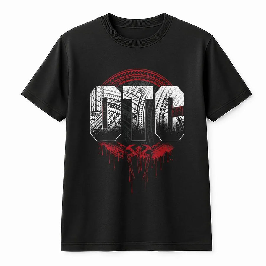 OTC Wrestling Graphic T-Shirt | Tribal Tribal Pattern Lettering | Premium Cotton Streetwear | Wrestling Fan Gift Apparel
