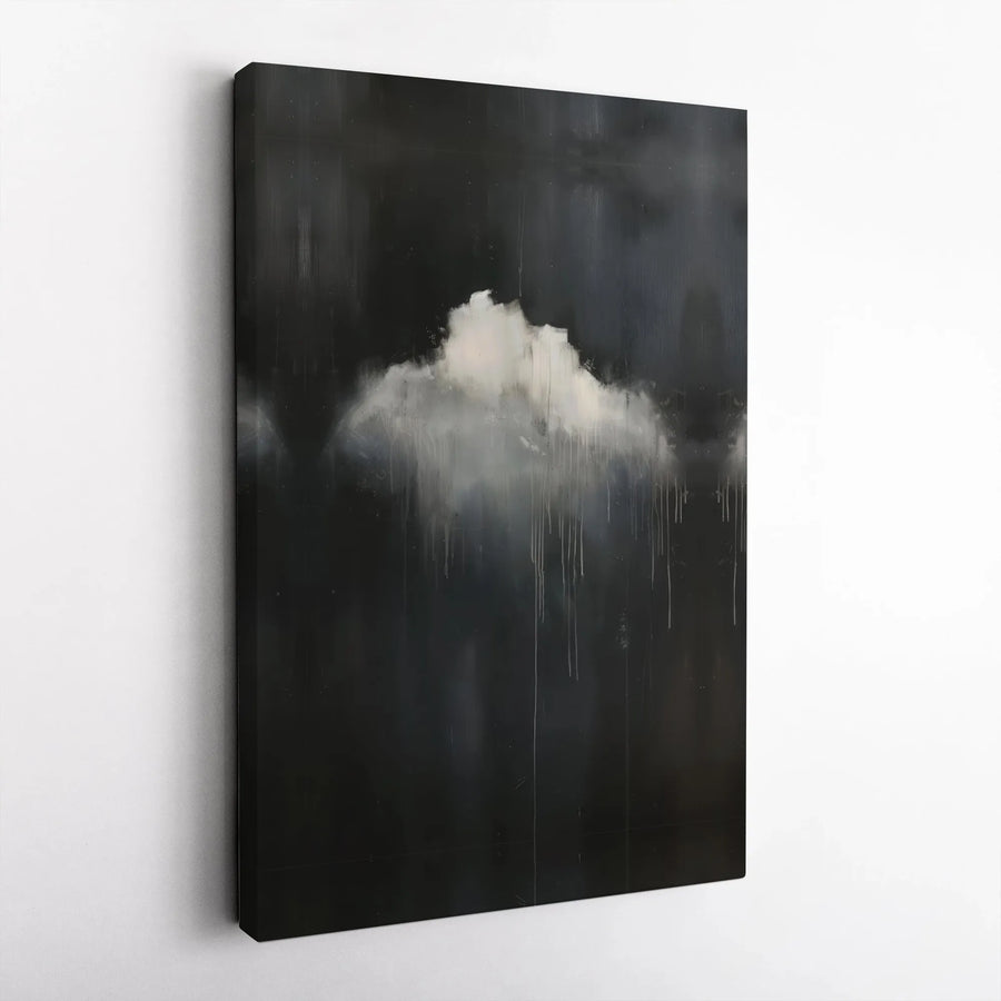 Moody Abstract Rain Cloud Canvas | Minimalist Stormy Wall Art | Premium Gallery Wrap Decor | Atmospheric Home Office Gift