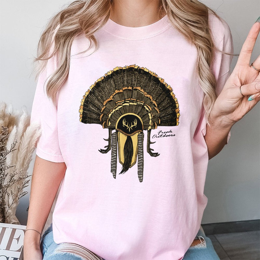 Turkey Hunting T-Shirt | Antler Fan Graphic Design | Premium Cotton Apparel | Gift for Hunters and Outdoorsmen
