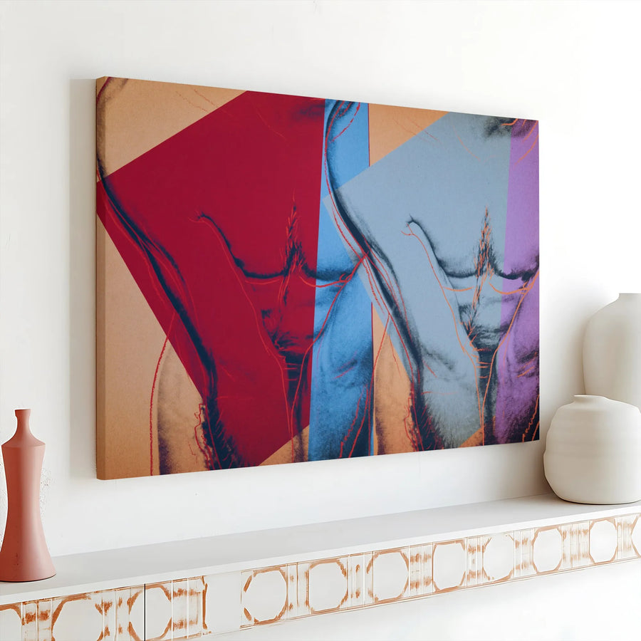 Male Torso Canvas Wall Art | Abstract Pop Art Geometric Print | Premium 1.25-inch Gallery Wrap | Modern Contemporary Home Office Decor
