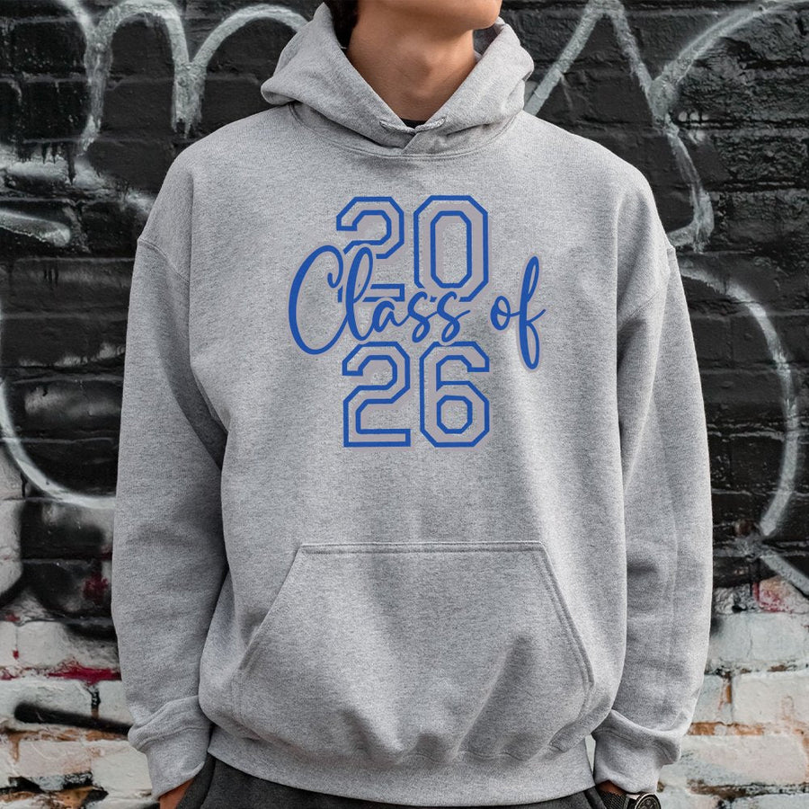 Class Of 2026 Hoodie | Collegiate Varsity Graphic Pullover | Cotton-Poly Blend Premium Sweatshirt | Graduation Gift For Seniors