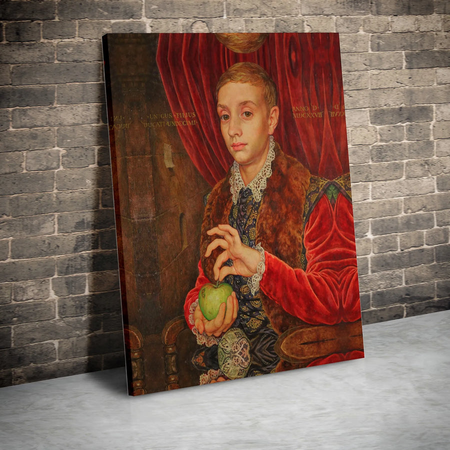 Boy with Apple Canvas Print | Sofonisba Anguissola Painting Reproduction | Premium Gallery Wrap | Collector's Classic Home Decor Gift