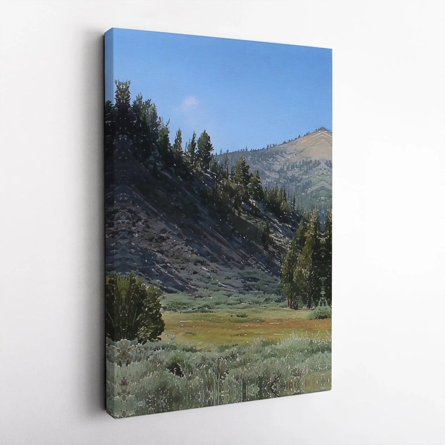 Mountain Landscape Canvas Print | Serene Forest Meadow Wall Art | Premium Gallery-Wrapped Decor | Nature Lover Cabin Wall Hanging