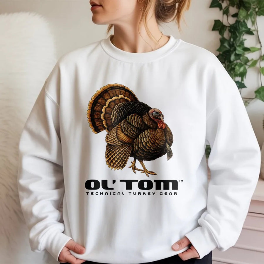 Turkey Hunting Sweatshirt | Detailed Wild Turkey Head Graphic | Premium Cotton Blend | Gift for Outdoor Enthusiasts and Hunters