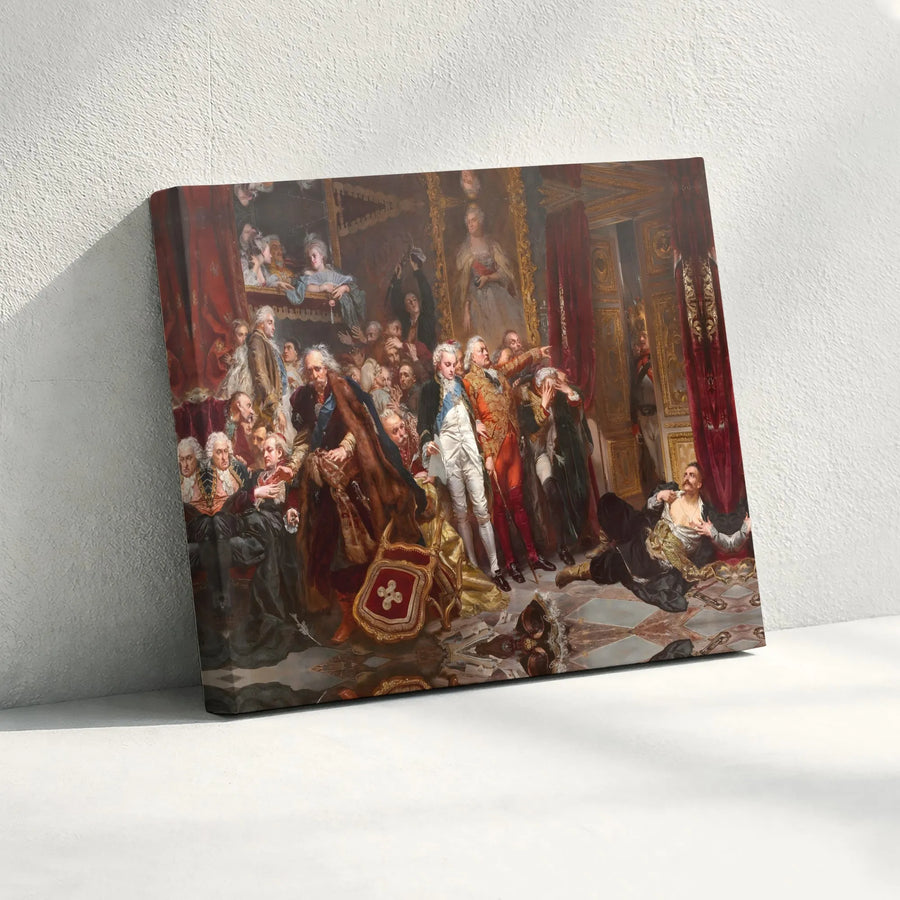 Fall of Poland Canvas Wall Art | Jan Matejko Rejtan Historical Painting | Premium Thick Gallery Wrap | Collector's Home Decor Gift