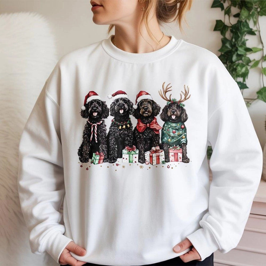 Goldendoodle Christmas Sweatshirt | Festive Holiday Dog Crewneck | Premium Cotton-Blend Apparel | Cute Dog Mom Gift for Winter Lovers