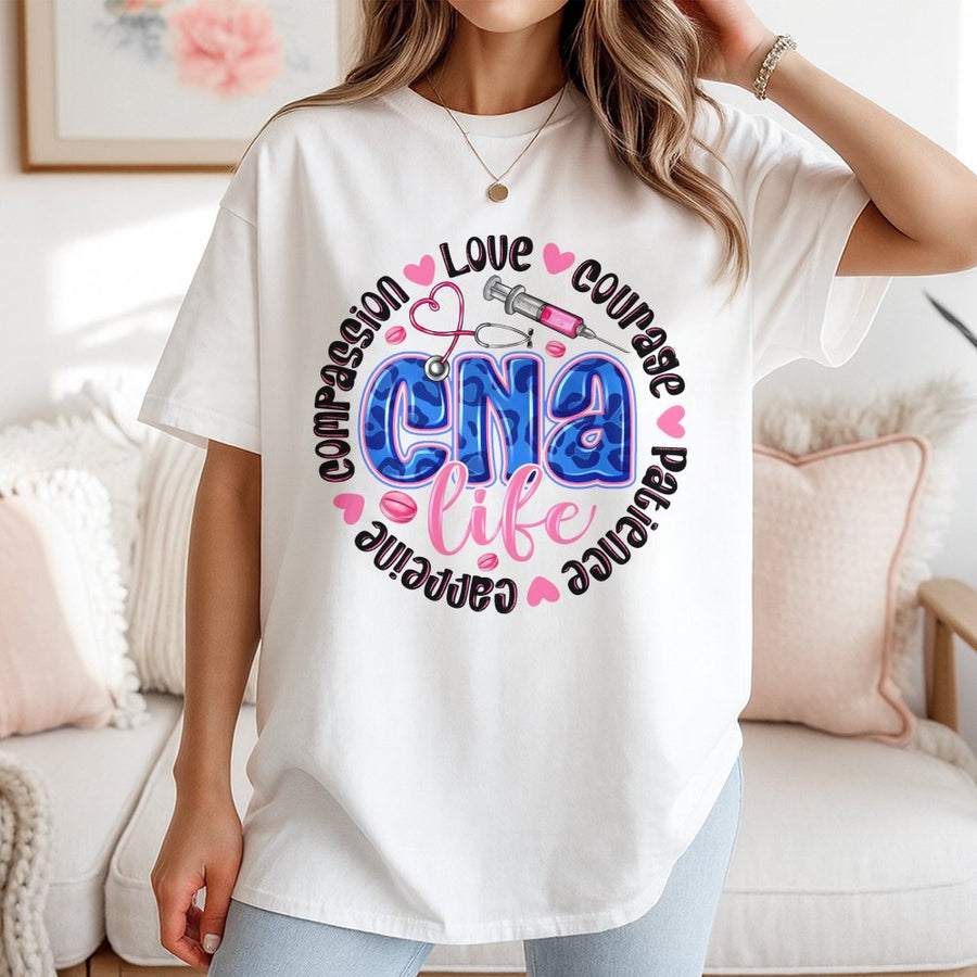 CNA Life T-Shirt | Certified Nursing Assistant Medical Graphic | 100% Cotton Premium Tee | Unique Gift for Healthcare Workers and Nurses