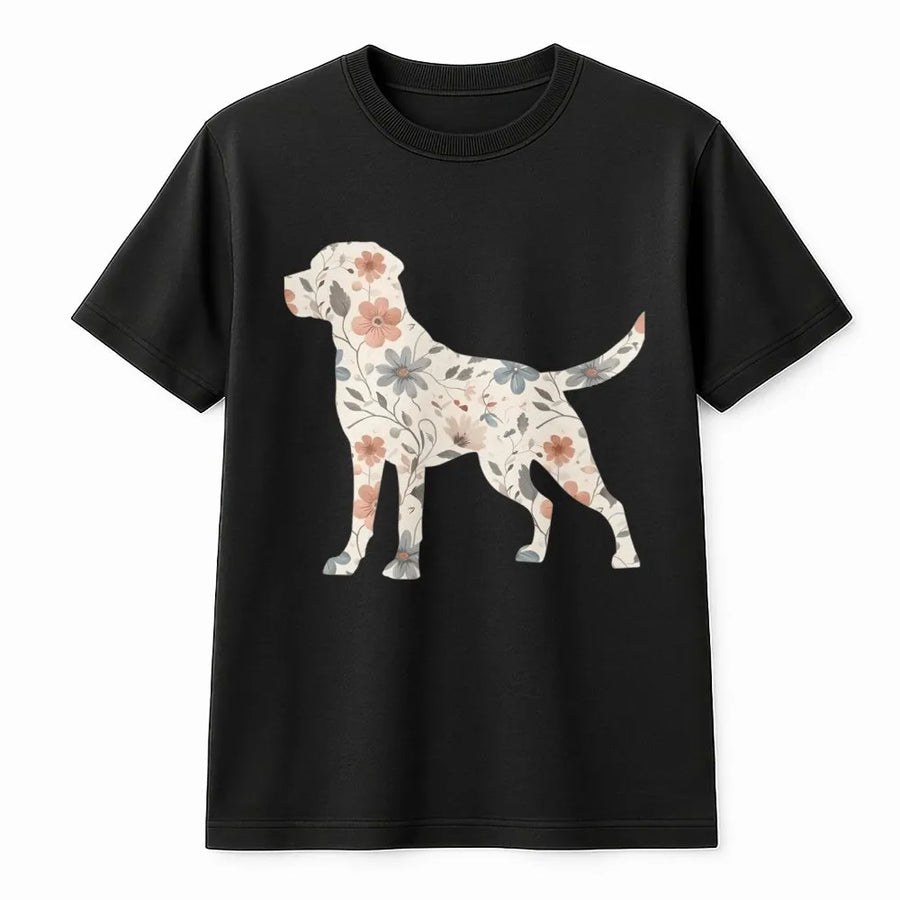 Labrador Retriever T-Shirt | Floral Wildflower Dog Graphic | Premium Soft Cotton Tee | Cute Gift for Dog Mom and Labrador Lovers
