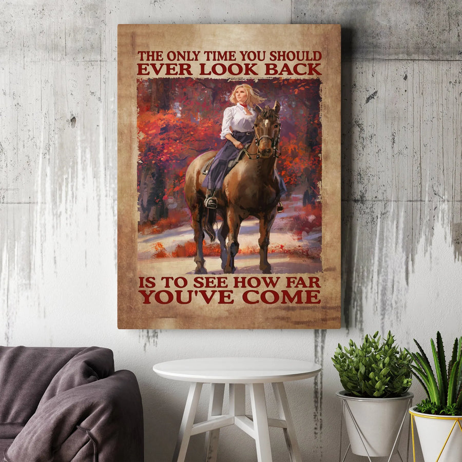 Horse Lover Canvas Wall Art | Equestrian Woman Inspirational Quote | Premium Gallery Wrap Decor | Gift For Her Rider Motivational Home Office Print