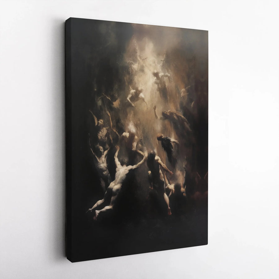 Ascending Figures Canvas Wall Art | Dark Academia Baroque Style Print | Premium 1.25 Inch Gallery Wrap | Moody Spiritual Home Decor Gift