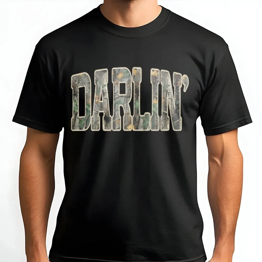 Darlin Camo T-Shirt | Southern Style Camouflage Graphic Tee | Premium Soft Cotton | Trendy Country Gift for Her