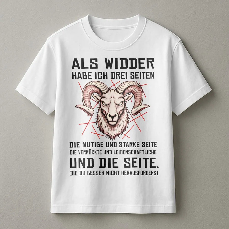 Aries T-Shirt with German Quote | Widder Sternzeichen Sweatshirt | Premium Cotton-Blend Pullover | Astrology Birthday Gift for Men & Women
