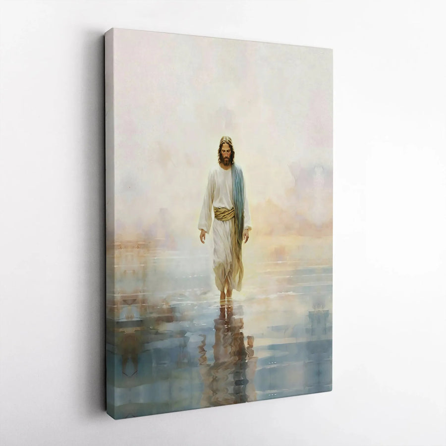 Jesus Walking On Water Wall Art | Religious Christian Canvas Print | Premium Gallery-Wrapped Decor | Faith-Based Gift For Home Or Church
