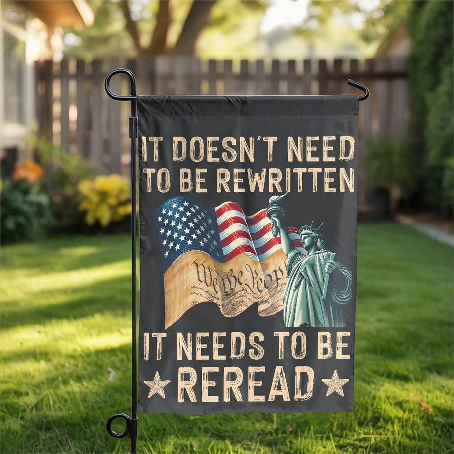 Patriotic Garden Flag | We The People Constitution Design | Weather-Resistant Premium Polyester | Americana Yard Decor For Independence Day