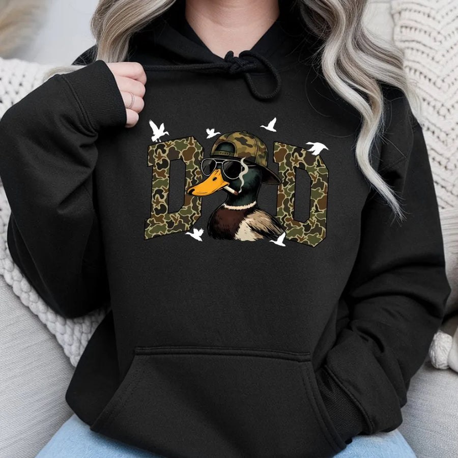 Duck Dad Hoodie | Funny Mallard Hunting Graphic | Premium Cotton Blend | Perfect Gift for Hunters and Outdoorsmen