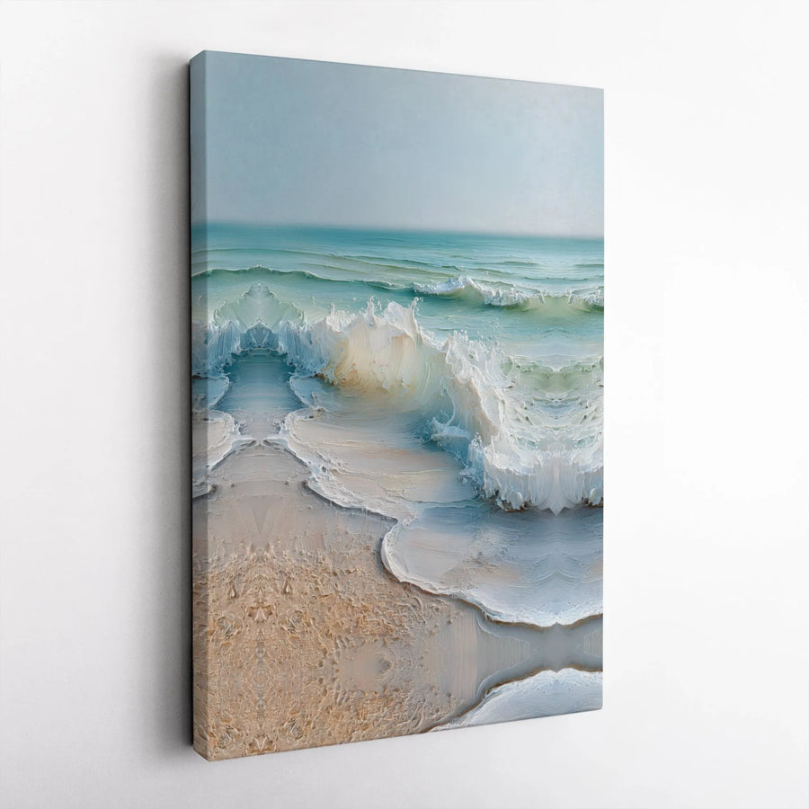 Coastal Ocean Wave Wall Art | Textured Seascape Canvas Print | Premium Gallery Wrap Decor | Ready to Hang Beach Home Interior Gift